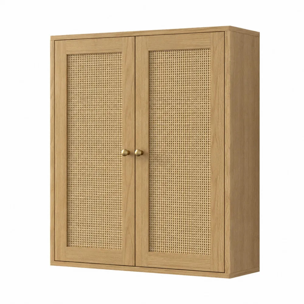 Armadio in Legno e Rattan con Ante