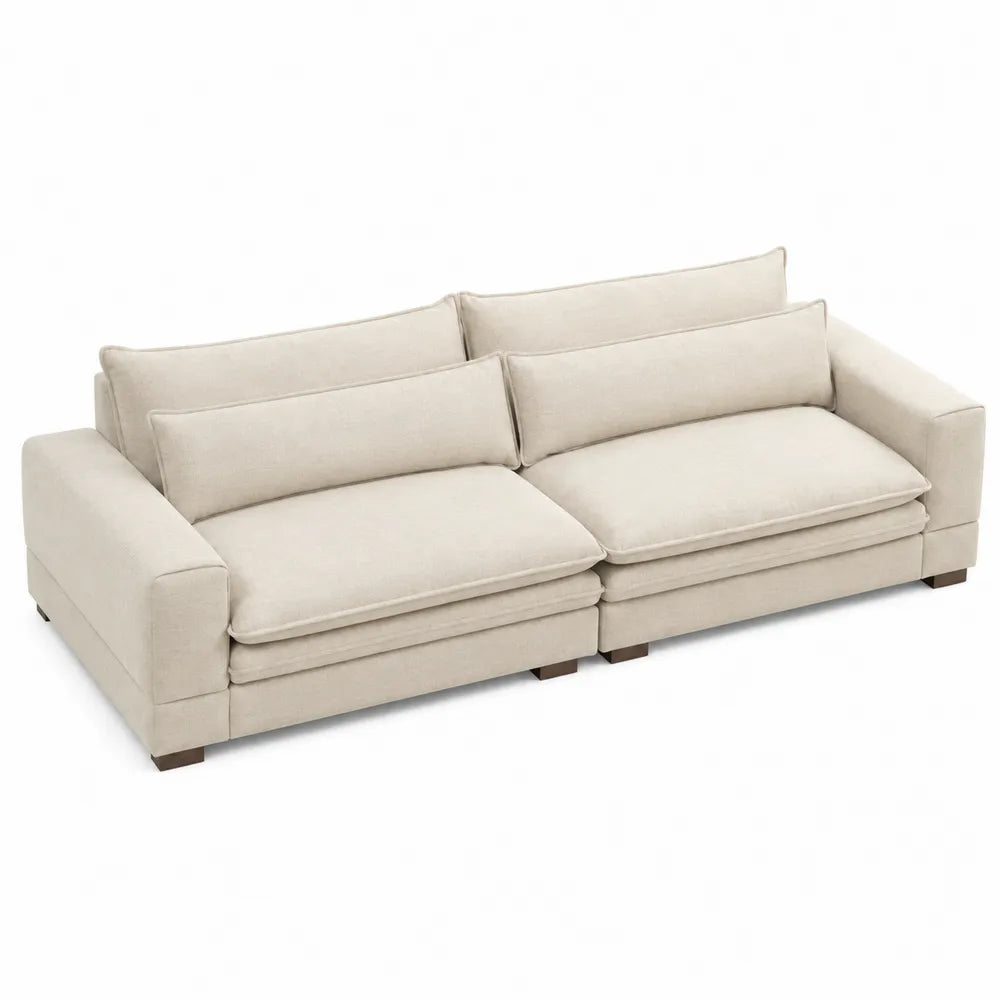 Divano in tessuto beige a 3 posti