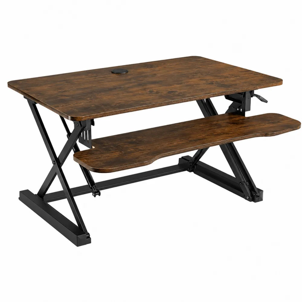 Scrivania regolabile in legno e metallo 120x60 cm