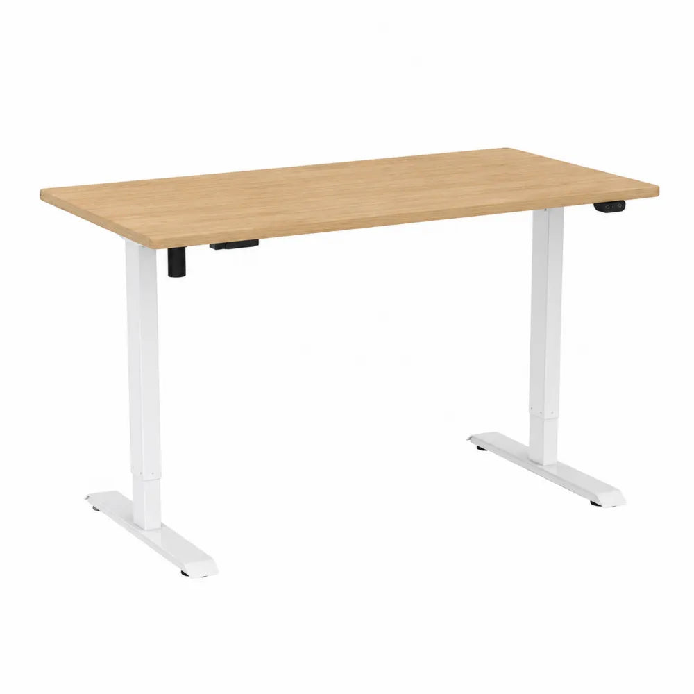 Scrivania regolabile in altezza in legno e acciaio 120x60 cm