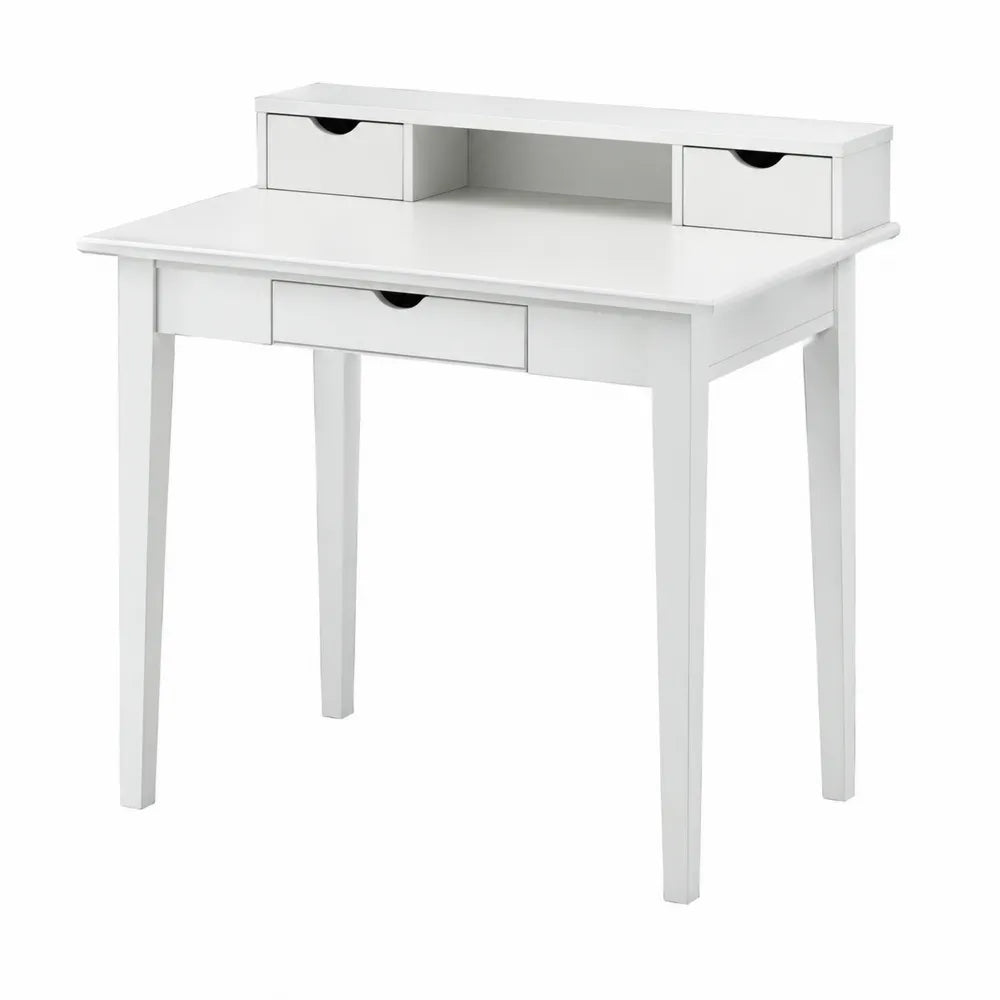 Scrivania bianca in legno con cassetti 100x50x90 cm