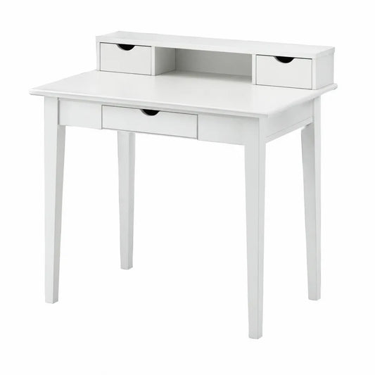 Scrivania bianca in legno con cassetti 100x50x90 cm