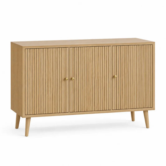 Credenza in legno massello di rovere a 4 ante