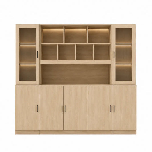 Credenza in Legno Rovere con Vetrine