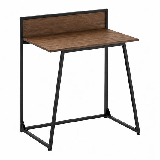 Scrivania in legno e metallo nero e marrone