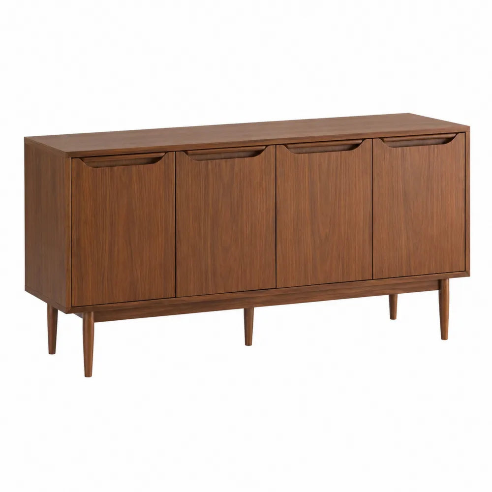 Credenza in legno noce con 4 ante 150x40x75 cm