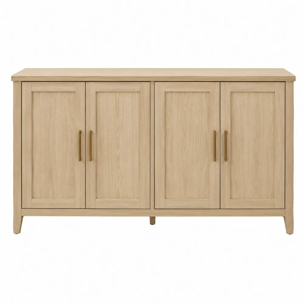 Credenza in Legno Massello di Quercia con 4 Ante