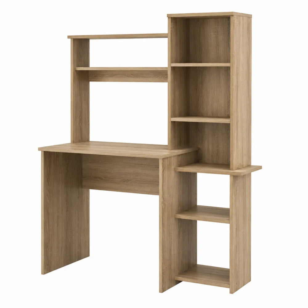 Scrivania in Legno con Libreria e Ripiani